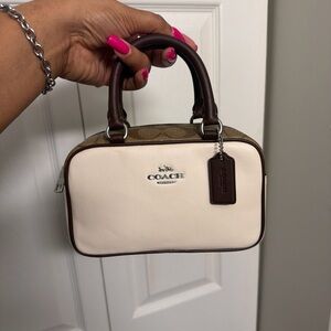 Coach Mini Bag in Cream and Brown